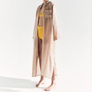 ZARA Taupe Swimsuit Coverup Duster